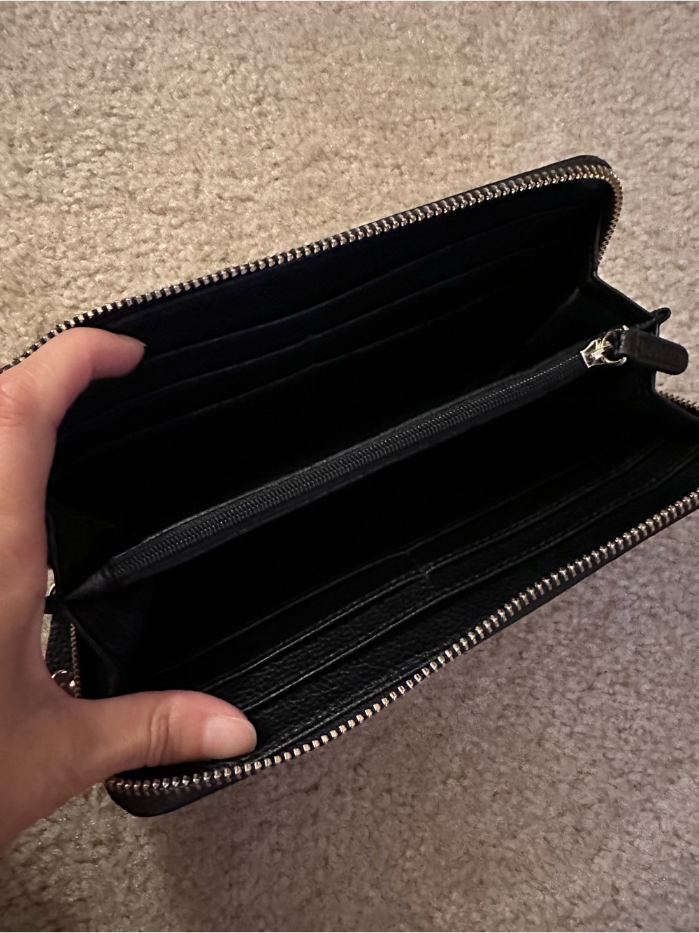 Karl Lagerfeld Black Leather Zip Wallet - Picture 4 of 4